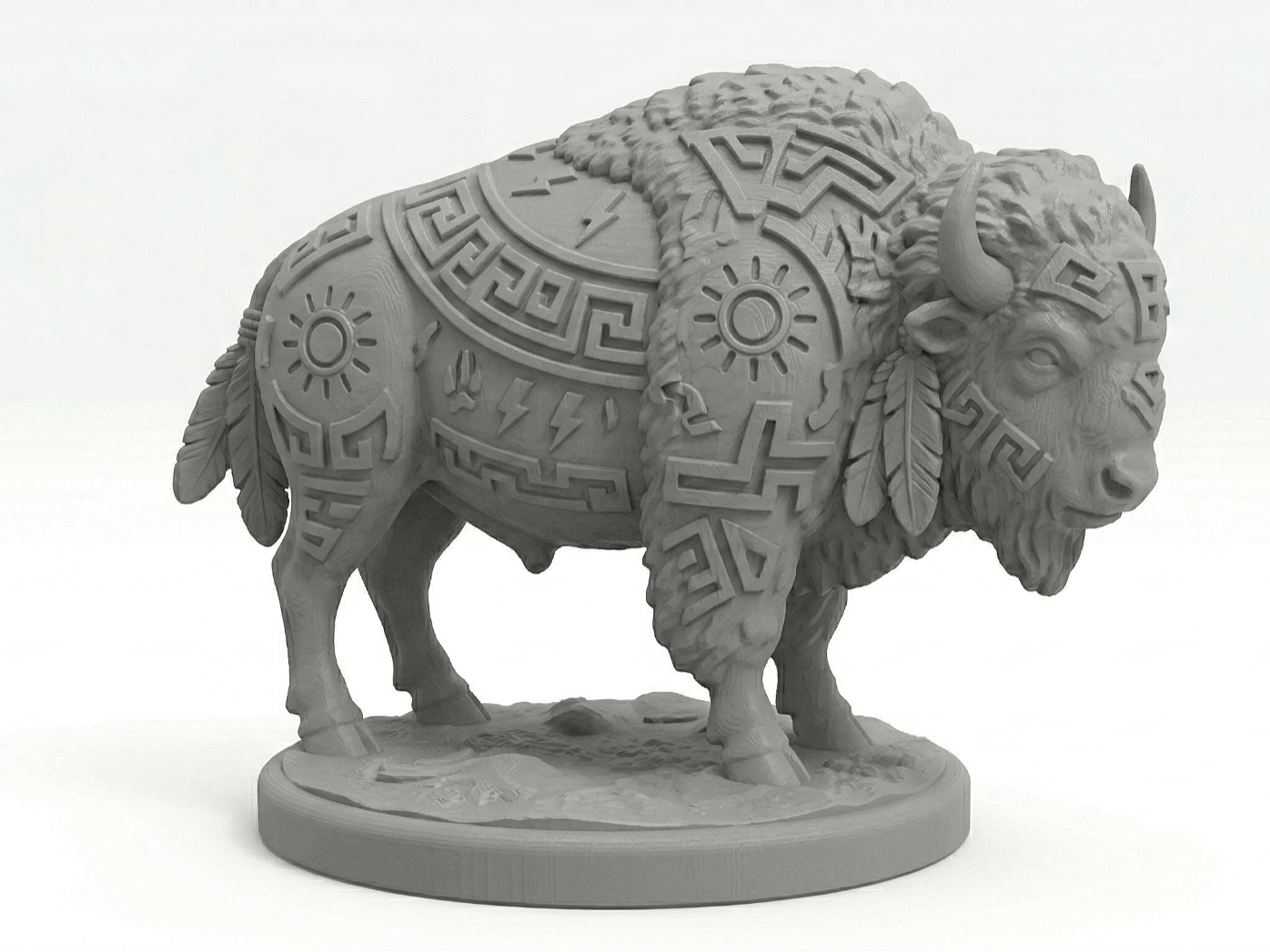 Native American bison statue