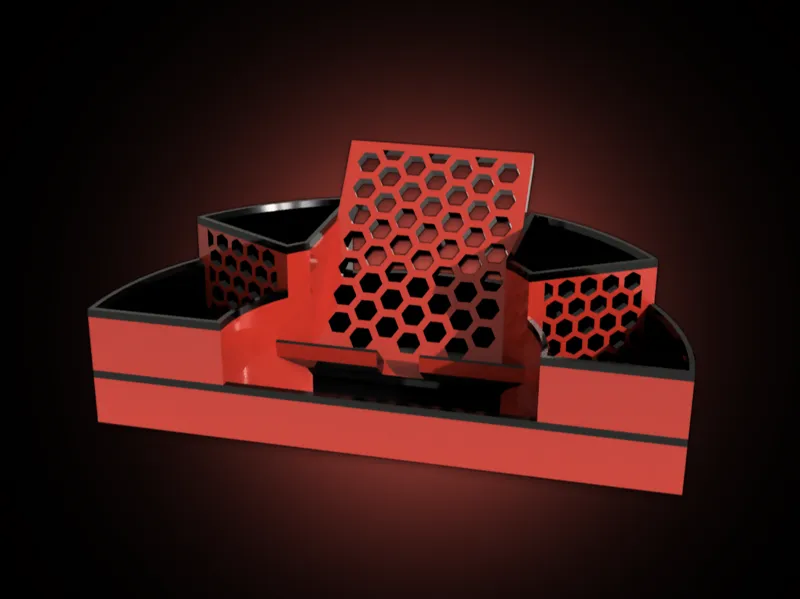 Curved Phone Stand with Storage, Charging Friendly