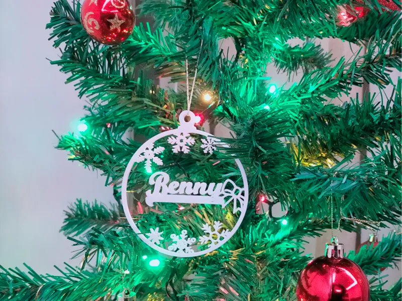 Ornamento de Natal Nome Personalizável - Menina