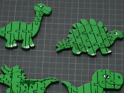 Flexi Dinosaur Set 1 plate 4 colors
