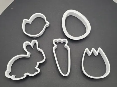 Easter Cookie Cutter Set Bunny, Tulip, Chick, Egg