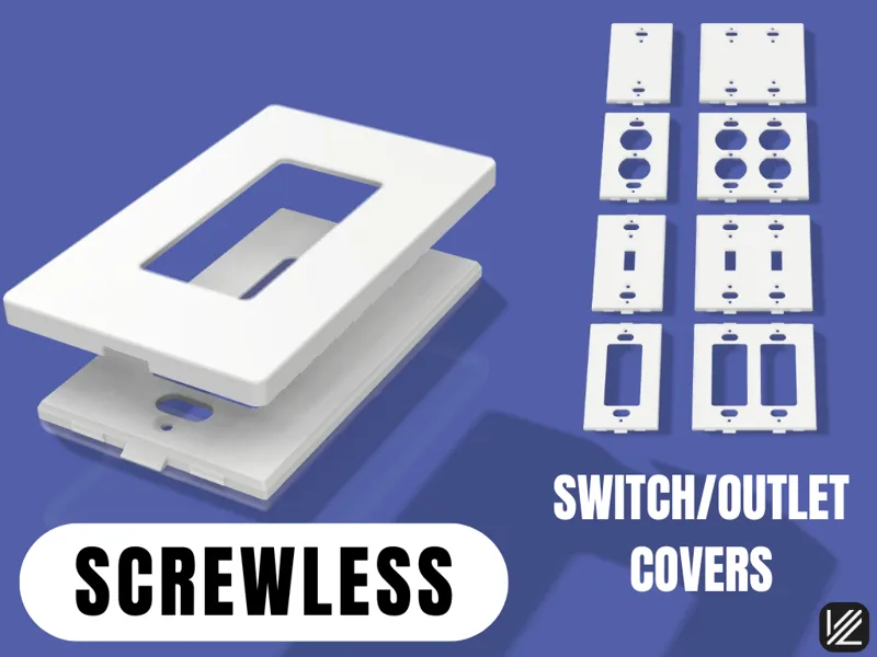 SCREWLESS Light Switch Cover, Outlet Cover, Blank