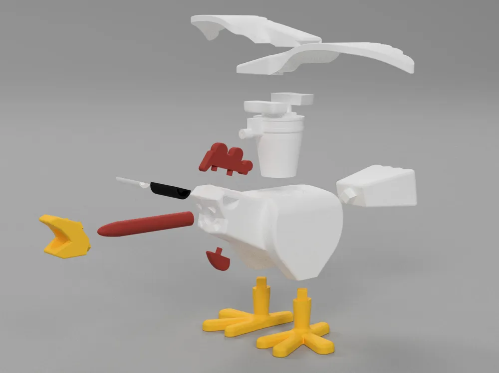 Wind-Up Flapping Chicken - Free 3D Print Model - MakerWorld