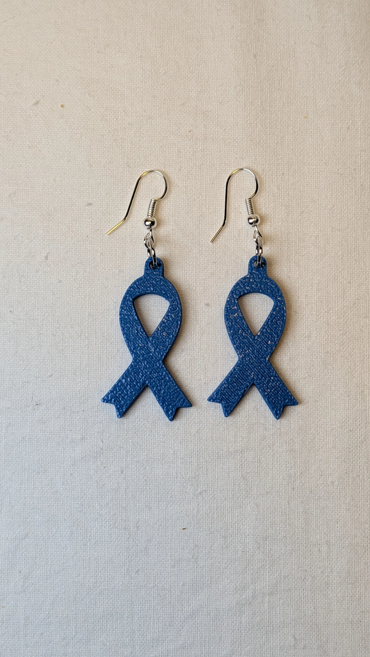 Blue March earrings - Colorectal Cancer Awar Month view 2