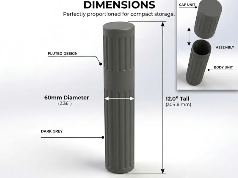 Container Tube Poster Holder 12" Tall