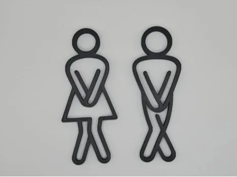 WC Toiletten Tür Schild Mann und Frau