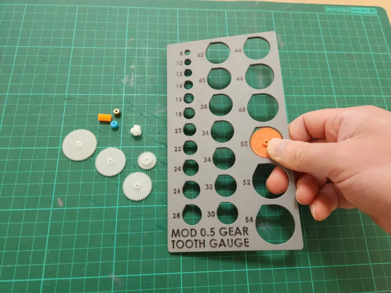 Gear Tooth Counting Gauge - Module 0.5 Spur Gears