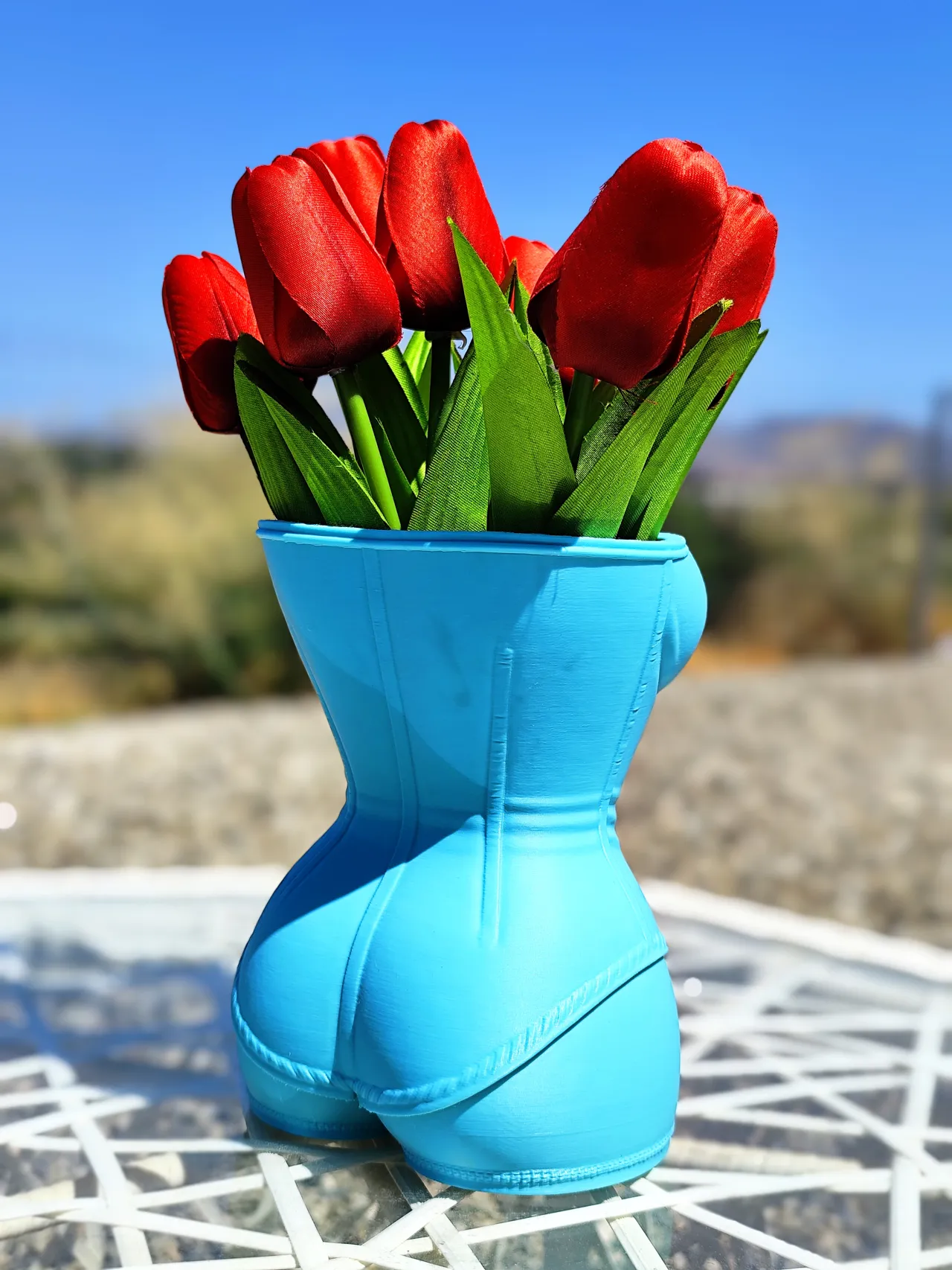 Corset Planter – Lace Up Design & Bow Details view 4