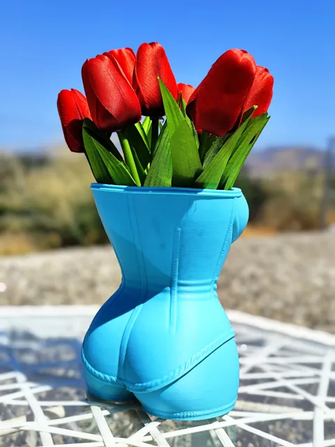 Corset Planter – Lace Up Design & Bow Details view 4