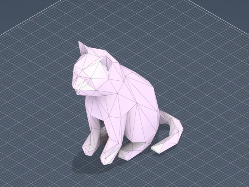 sitting low poly cat