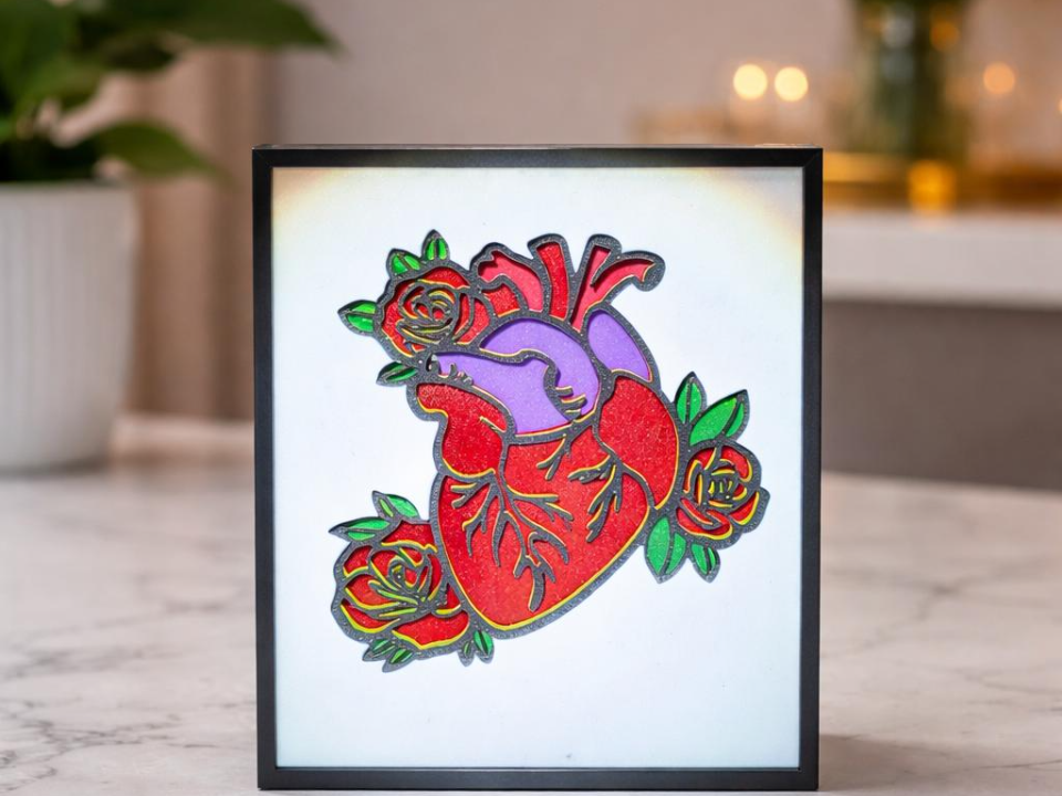 Valentines Layered Heart Shadow Box