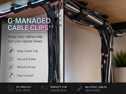 Organizador: Cable Organizer – Wall-Mounted Cable Holder — referencia de MakerWorld