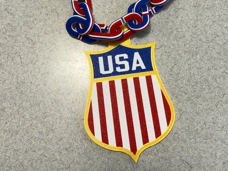 Team USA Hockey Shield Hype Chain Necklace