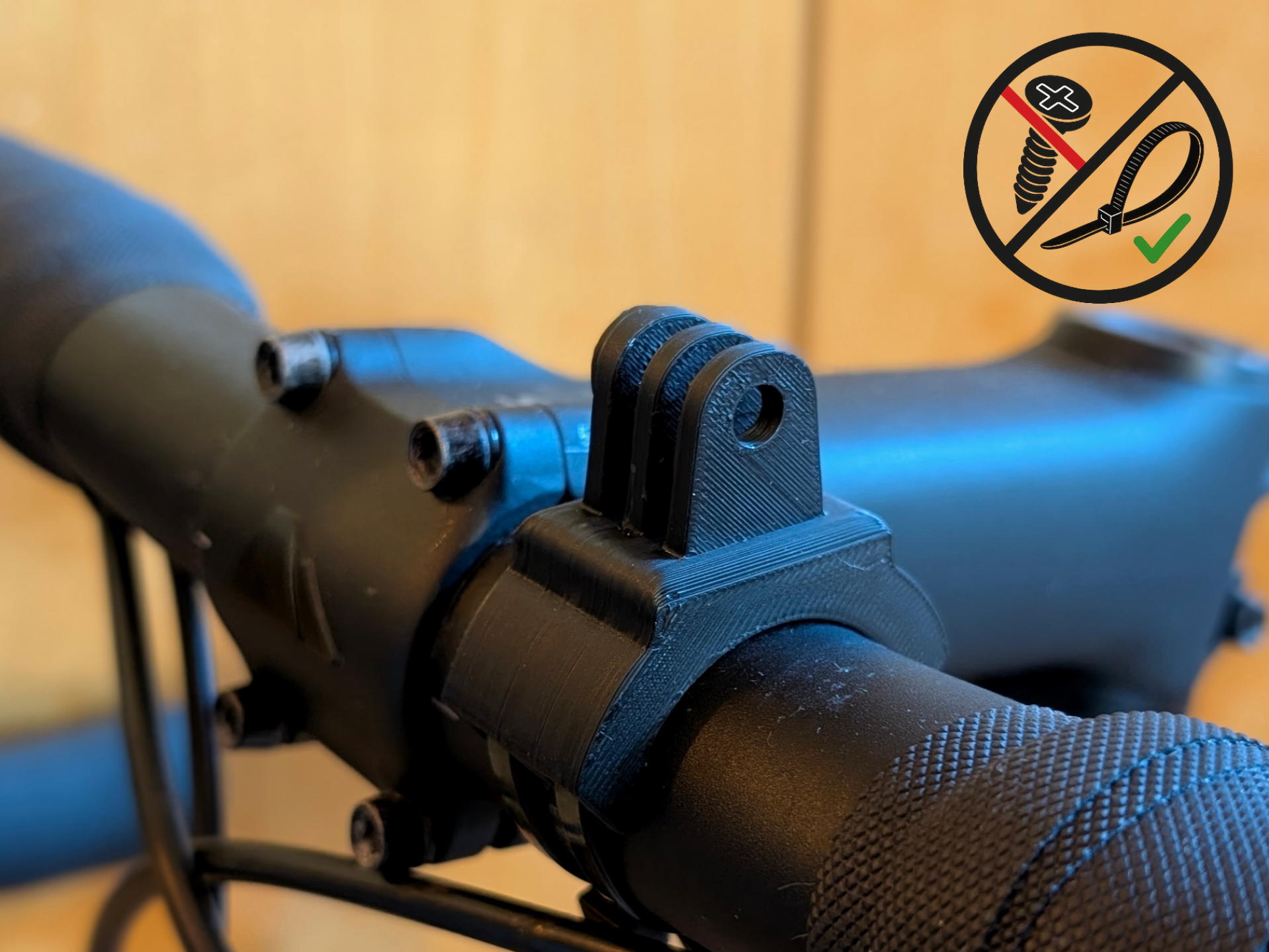 GoPro Action Cam mount for bicycle / no screws
