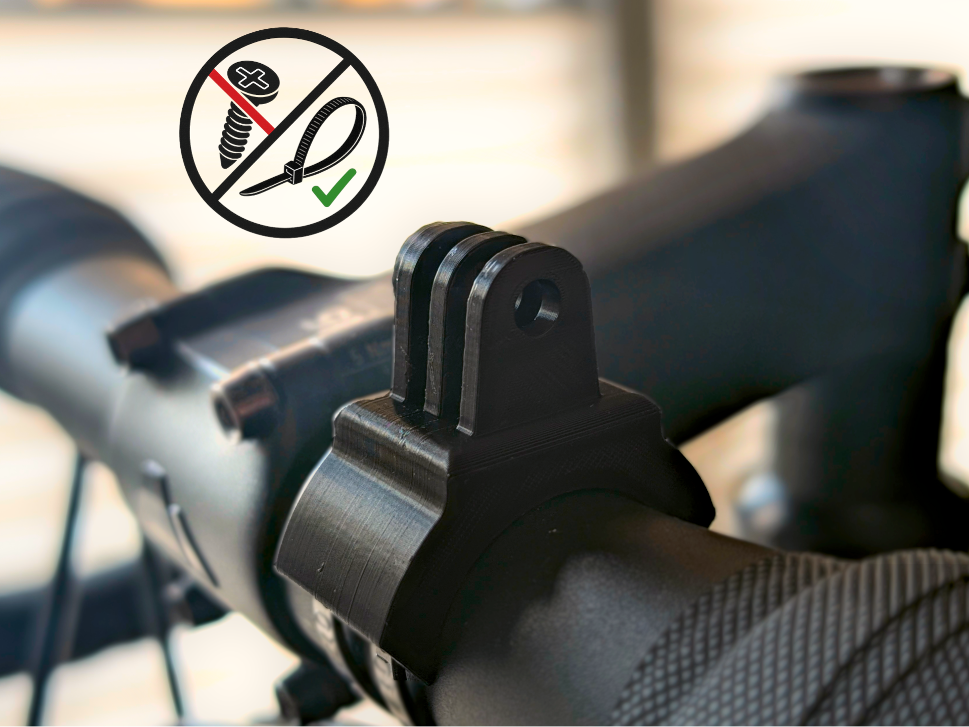 GoPro Action Cam mount for bicycle / no screws