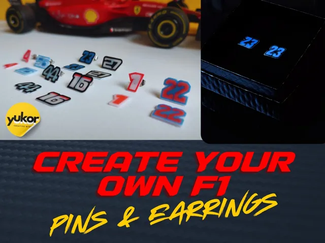 Create your own F1 DRIVER NUMBER EARRINGS AND PINS