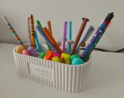 Pen holder with space for custom text