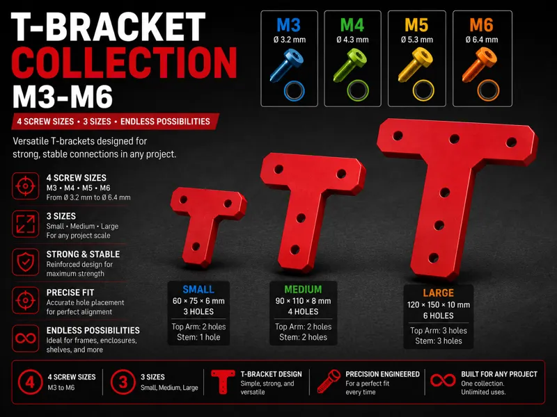 T-Bracket Collection M3, M4, M5, M6