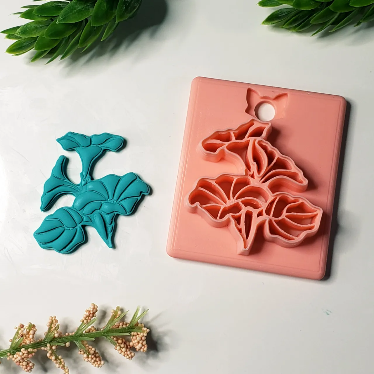 Morning Glory Flower Polymer Clay Earring Cutter view 2