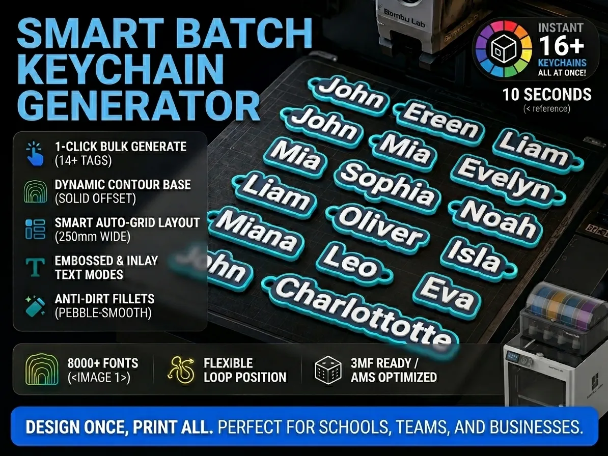Smart Batch Keychain Magnets Generator - Lifestyle - PLA - 3D printed product