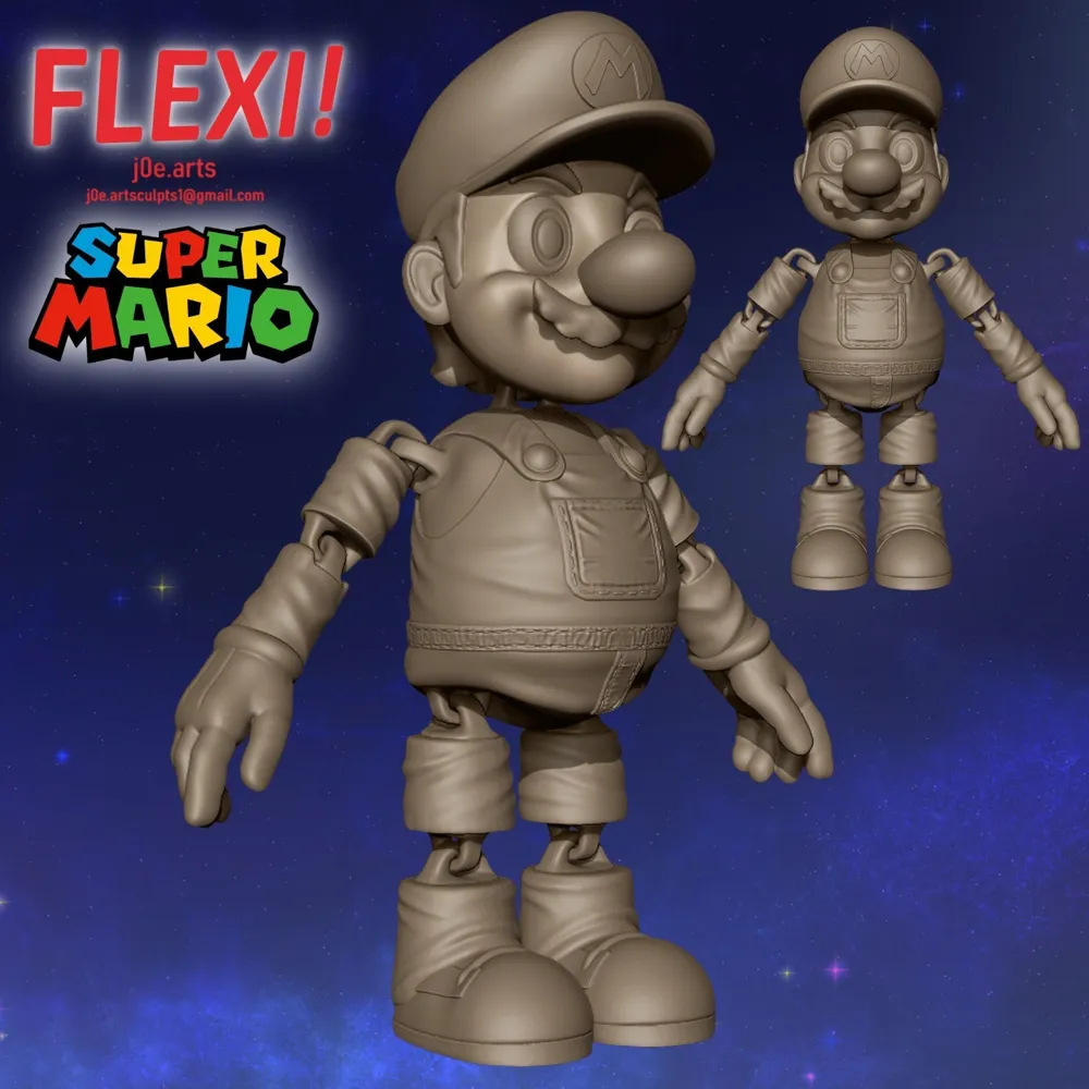 Articulated Super Mario - Free 3D Print Model - MakerWorld