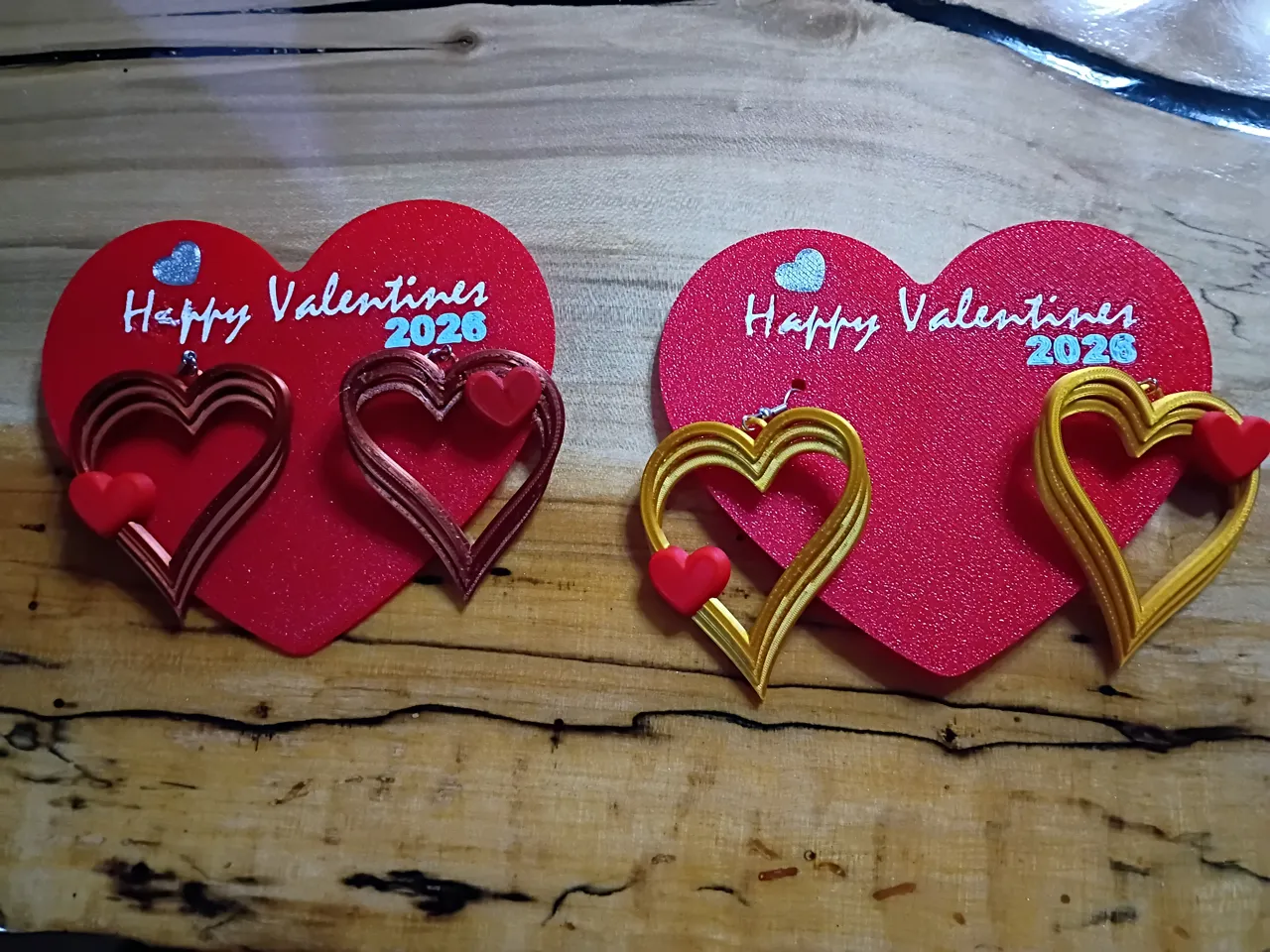 Vday Earrings 2026 Triple Heart view 3
