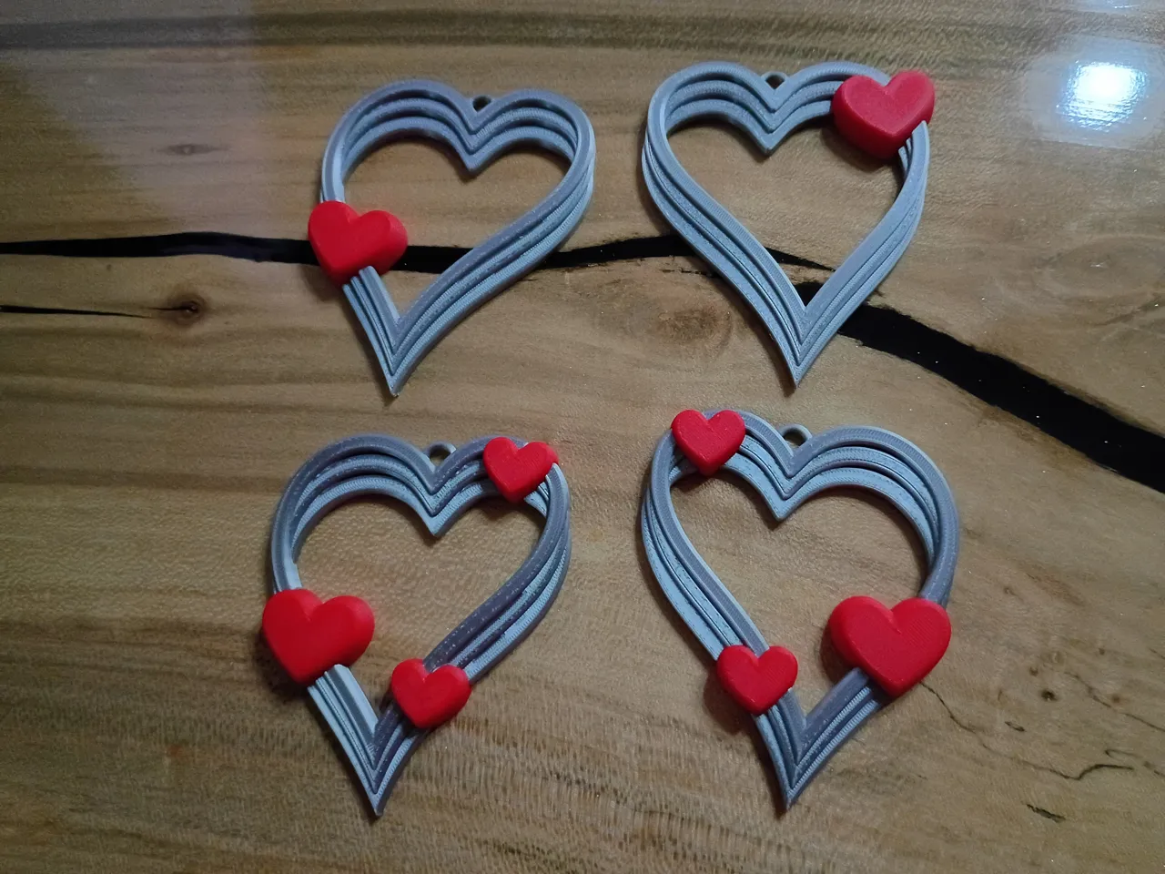 Vday Earrings 2026 Triple Heart view 4