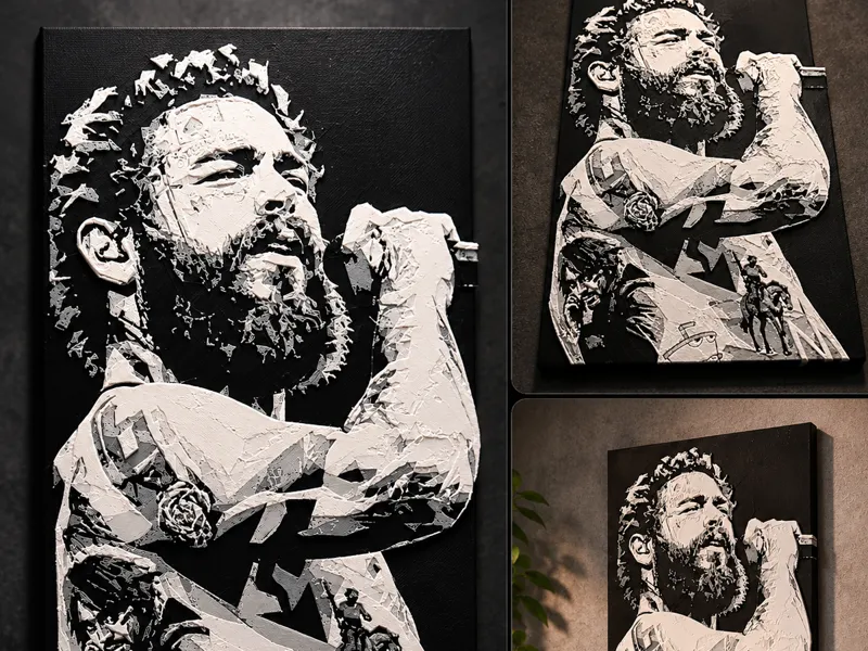 Post Malone Textured Wall Art