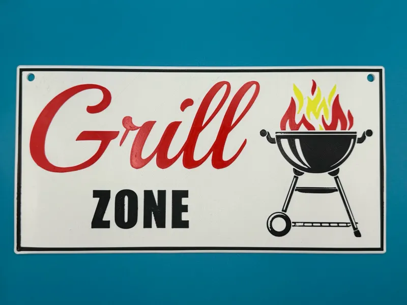 Grill / BBQ zone sign for the garden