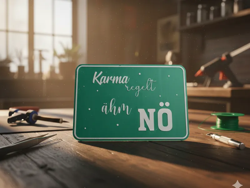 Deko - Schild "Karma regelt... ähm NÖ