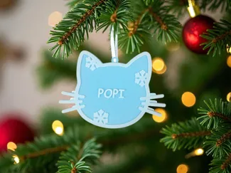 Personalized Christmas Ornament – Custom Cat Name