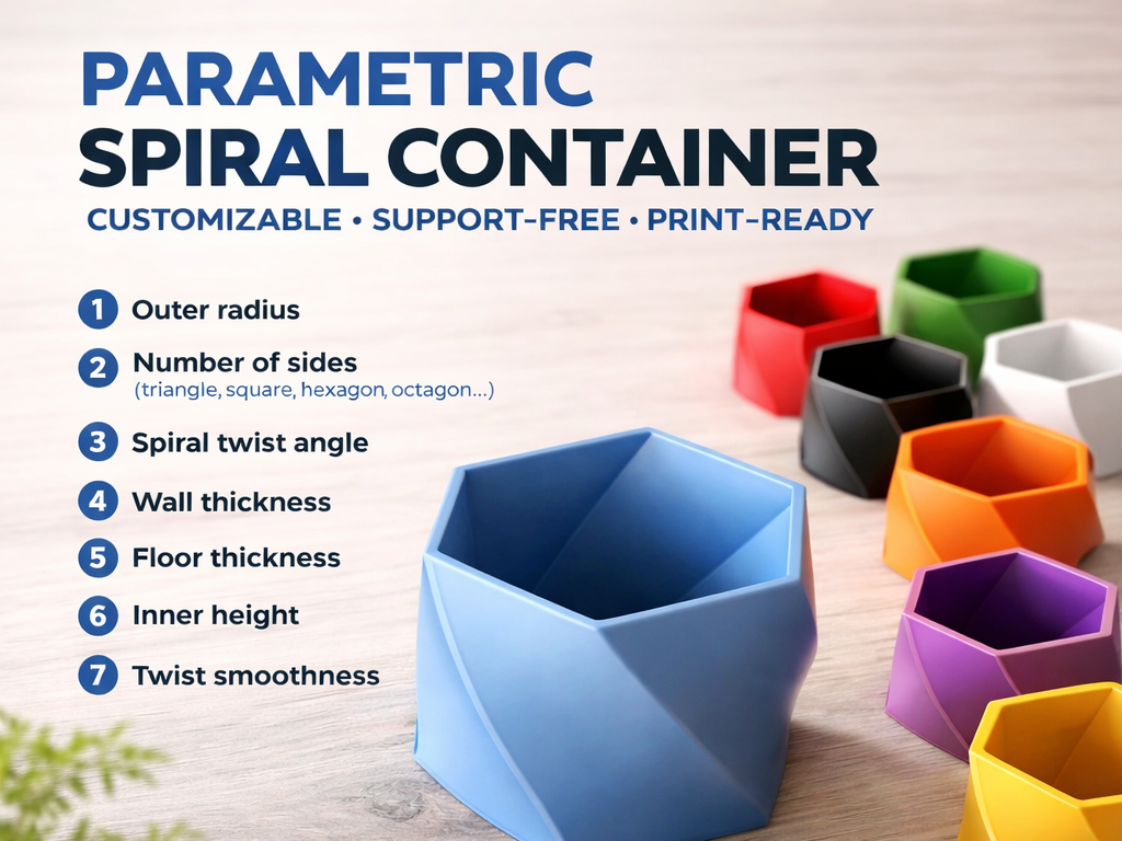 Parametric Polygon Spiral Container / Twist Box
