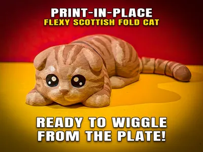 Flexy Scottish Fold Cat (Articulated Fidget Toy)