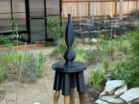 Finial Topper with 4 leg base and connecting ring