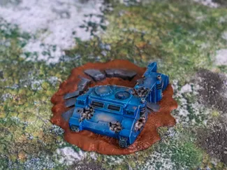 APC Tank Space Soldier Wreck in crater Terrain