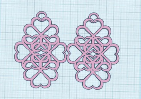 Heart Pattern Earrings view 2