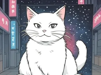 Lithophane Couleur - Chat Posant dans la Rue