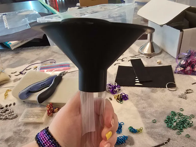 Jump Ring Storage Tube Funnel