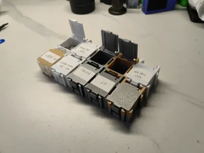 Parts storage box, electronic component storage box (no hardware)