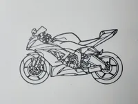 Moto de course – silhouette murale — photo 2