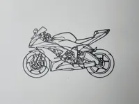 Moto de course – silhouette murale — photo 3