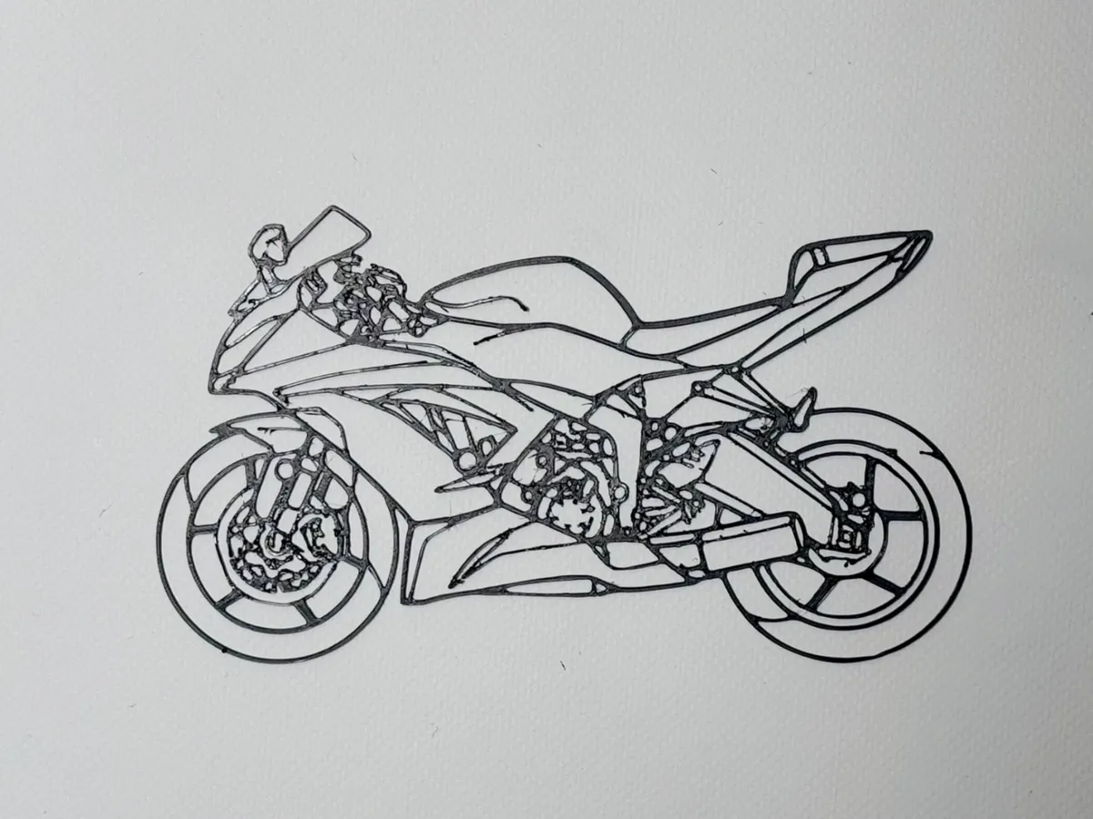 Moto de course – silhouette murale