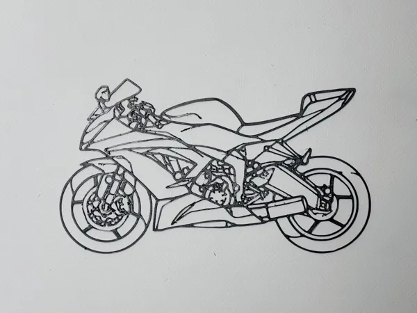 Moto de course – silhouette murale