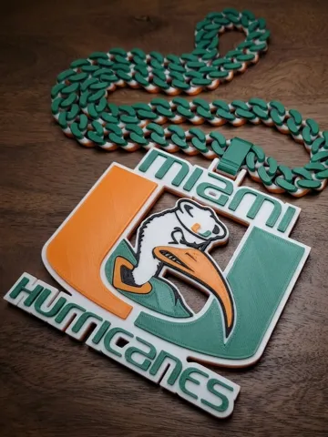 Dije o accesorio de collar: Miami Hurricanes Hype Chain — vista de referencia 2