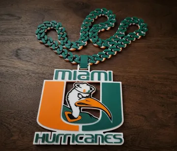 Dije o accesorio de collar: Miami Hurricanes Hype Chain — vista de referencia 3