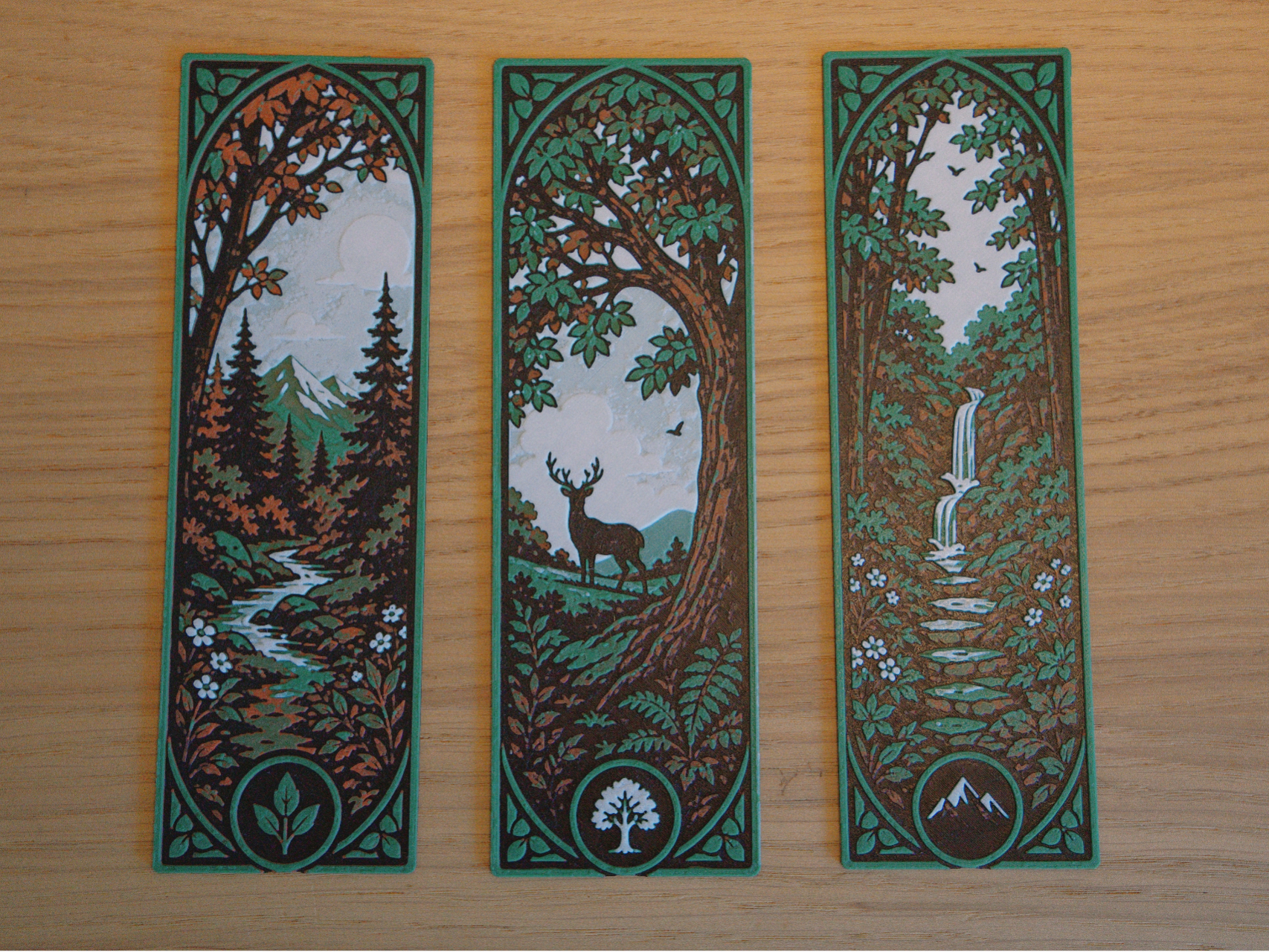 Nature bookmark set