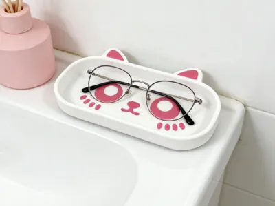 Eyeglasses Tray Box Cute Kitten Eyeglasses Case Storage Box/Storage Tray/Storage Basket/Cat Bowl/Pet Treat Bowl/Storage Basket Bedside Storage