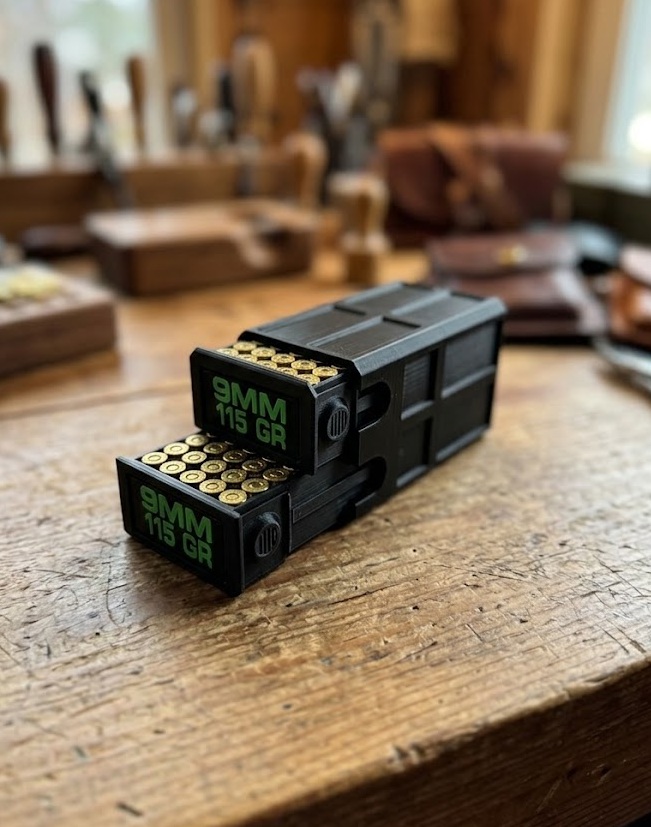 3D модель Stackable Ammo Box 9mm — 3D-друкований ящик для патронів | Органайзер Львів — 3D друк Львів