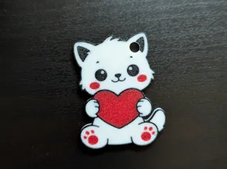 Cat in love Keychan