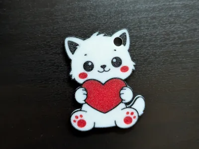Cat in love Keychan